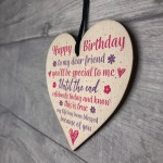 Happy Birthday Friendship Wood Heart Sign Thank You Friend Gift