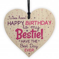 Birthday Friendship Best Friend Gift Wood Heart Plaque Thank You