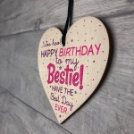 Birthday Friendship Best Friend Gift Wood Heart Plaque Thank You