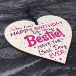 Birthday Friendship Best Friend Gift Wood Heart Plaque Thank You