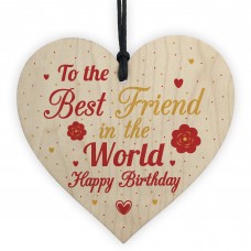 Happy Birthday Best Friend Gift Wood Heart Sign Thank You Plaque