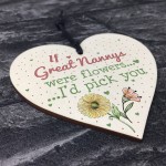 NANNY NANA NAN GRANNY GRAN Keepsake Wood Heart Sign