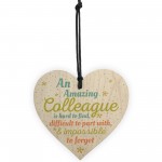 Amazing Colleague Wood Heart Plaque Friendship Work Thank You 