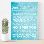 Hot Tub Rules Hanging Garden Shed Plaques SummerHouse Gifts