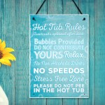 Hot Tub Rules Hanging Garden Shed Plaques SummerHouse Gifts