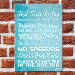 Hot Tub Rules Hanging Garden Shed Plaques SummerHouse Gifts