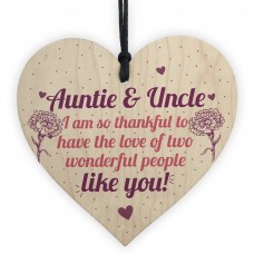 Auntie Gifts For Uncle Thank You Wooden Heart Plaque Chic Sign