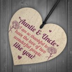 Auntie Gifts For Uncle Thank You Wooden Heart Plaque Chic Sign