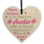 Birthday Gifts For Auntie Thank You Wooden Heart Plaque Sign