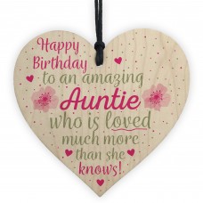 Birthday Gifts For Auntie Thank You Wooden Heart Plaque Sign