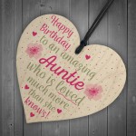 Birthday Gifts For Auntie Thank You Wooden Heart Plaque Sign