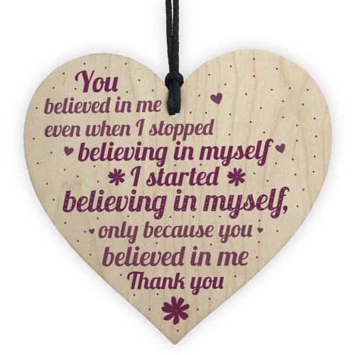 Friendship Sign Motivational Wood Heart Thank You Gift For Women