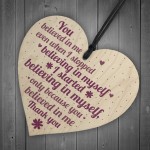 Friendship Sign Motivational Wood Heart Thank You Gift For Women