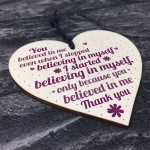 Friendship Sign Motivational Wood Heart Thank You Gift For Women