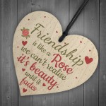 Friendship Gift Best Friend Wood Heart Thank You Goodbye Sign 