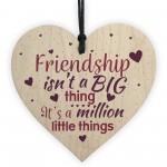 Thank You FRIEND Gift Wood Heart Special Birthday Keepsake Gifts