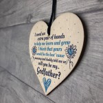 GODMOTHER GODFATHER Will You Be My Godfather Heart Plaque