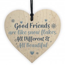 Friendship Gift Friends Are Like Snowflakes Wood Heart Thank You
