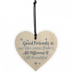 Friendship Gift Friends Are Like Snowflakes Wood Heart Thank You