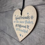 Friendship Gift Friends Are Like Snowflakes Wood Heart Thank You