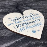 Friendship Gift Friends Are Like Snowflakes Wood Heart Thank You