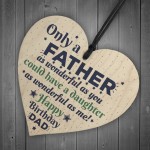 Happy Birthday Dad Father Greetings Wooden Heart Funny Sign Gift