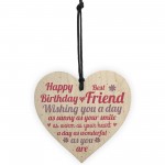 Special Friend Birthday Gift Wooden Heart Sign Card Keepsake