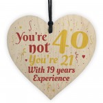 40th Birthday Gift Wooden Heart Sign Gift For Friend Dad Family