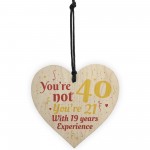 40th Birthday Gift Wooden Heart Sign Gift For Friend Dad Family