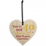40th Birthday Gift Wooden Heart Sign Gift For Friend Dad Family