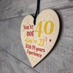 40th Birthday Gift Wooden Heart Sign Gift For Friend Dad Family