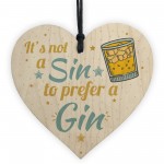 Gin Sign Wood Hanging Heart Plaque Kitchen Alcohol Gift Garden 