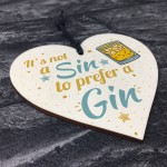 Gin Sign Wood Hanging Heart Plaque Kitchen Alcohol Gift Garden 