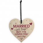 1st Wedding Anniversary Wooden Hanging Heart Sign Keepsake Gift