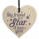 Inspirational FRIEND Sign Wooden Heart Plaque Friendship Gift 