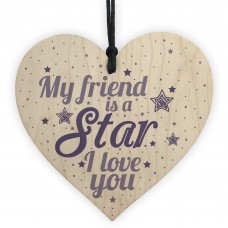 Inspirational FRIEND Sign Wooden Heart Plaque Friendship Gift 