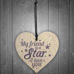 Inspirational FRIEND Sign Wooden Heart Plaque Friendship Gift 