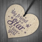 Inspirational FRIEND Sign Wooden Heart Plaque Friendship Gift 