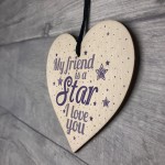Inspirational FRIEND Sign Wooden Heart Plaque Friendship Gift 