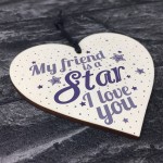 Inspirational FRIEND Sign Wooden Heart Plaque Friendship Gift 