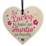 Auntie Birthday Gifts Thank You Gift Wooden Heart Chic Sign