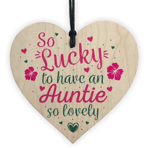 Auntie Birthday Gifts Thank You Gift Wooden Heart Chic Sign