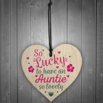 Auntie Birthday Gifts Thank You Gift Wooden Heart Chic Sign