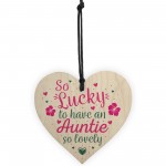 Auntie Birthday Gifts Thank You Gift Wooden Heart Chic Sign