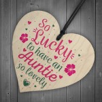 Auntie Birthday Gifts Thank You Gift Wooden Heart Chic Sign