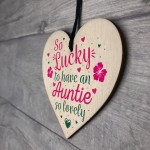 Auntie Birthday Gifts Thank You Gift Wooden Heart Chic Sign