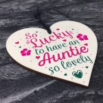 Auntie Birthday Gifts Thank You Gift Wooden Heart Chic Sign