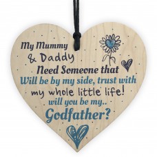 Will You Be My Godfather Heart Plaque Goddaughter Godson Gift