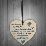 Will You Be My Godfather Heart Plaque Goddaughter Godson Gift