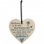 Will You Be My Godfather Heart Plaque Goddaughter Godson Gift